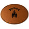 Fire Faux Leather Iron On Patch - Oval (Personalized)