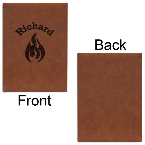 Fire Leatherette Sketchbooks - Large - Single Sided - Front & Back View