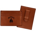 Fire Leatherette Wallet with Money Clip (Personalized)