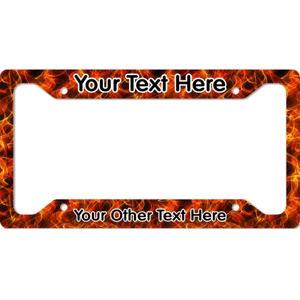 Custom Fire License Plate Frame - Style A (Personalized)
