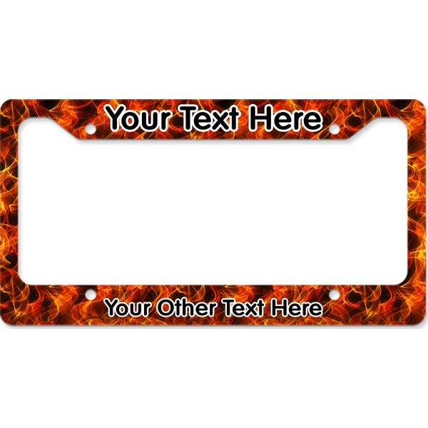 Custom Fire License Plate Frame - Style B (Personalized)