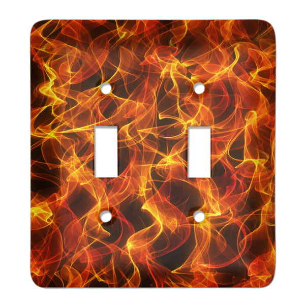 Custom Fire Light Switch Cover (2 Toggle Plate)