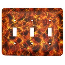 Fire Light Switch Cover (3 Toggle Plate) (Personalized)