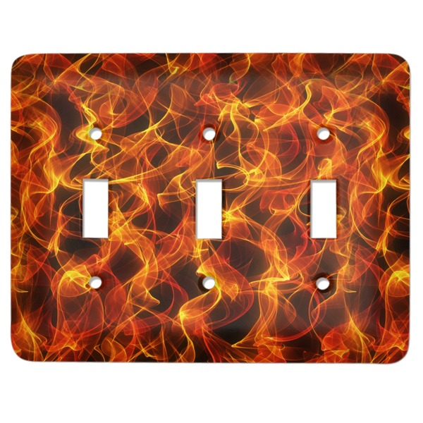 Custom Fire Light Switch Cover (3 Toggle Plate)