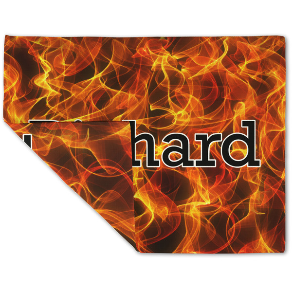 Custom Fire Double-Sided Linen Placemat - Single w/ Name or Text