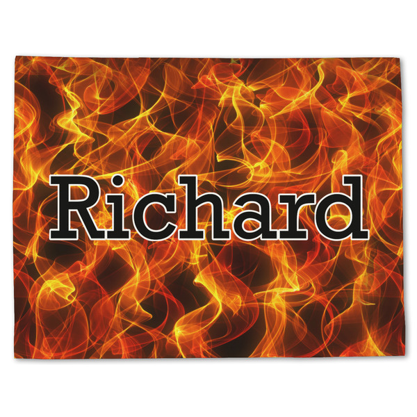 Custom Fire Single-Sided Linen Placemat - Single w/ Name or Text