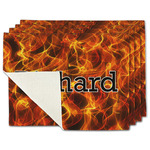 Fire Single-Sided Linen Placemat - Set of 4 w/ Name or Text