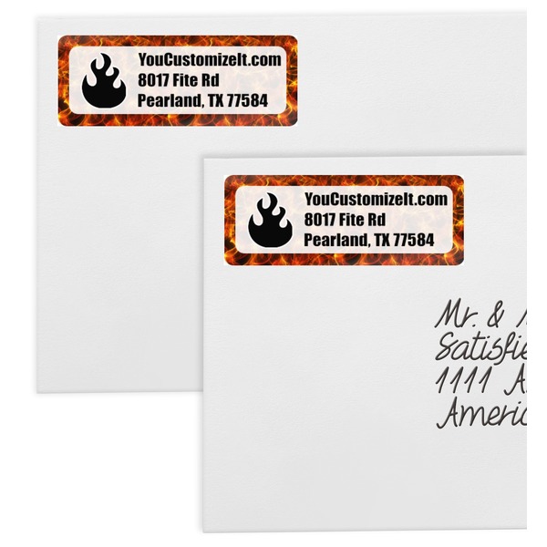 Fire Mailing Labels - Double Stack Close Up