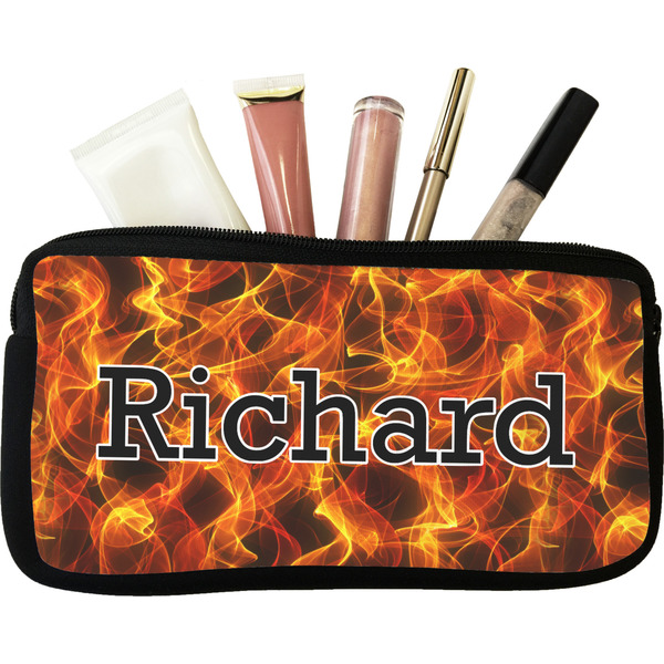Custom Fire Makeup / Cosmetic Bag (Personalized)