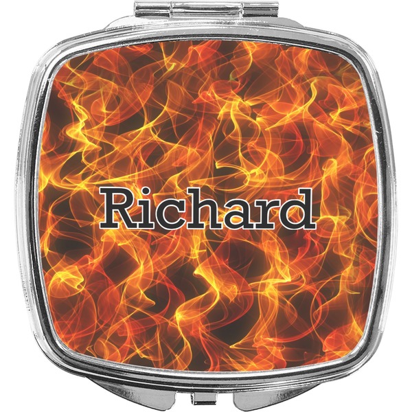 Custom Fire Compact Makeup Mirror (Personalized)