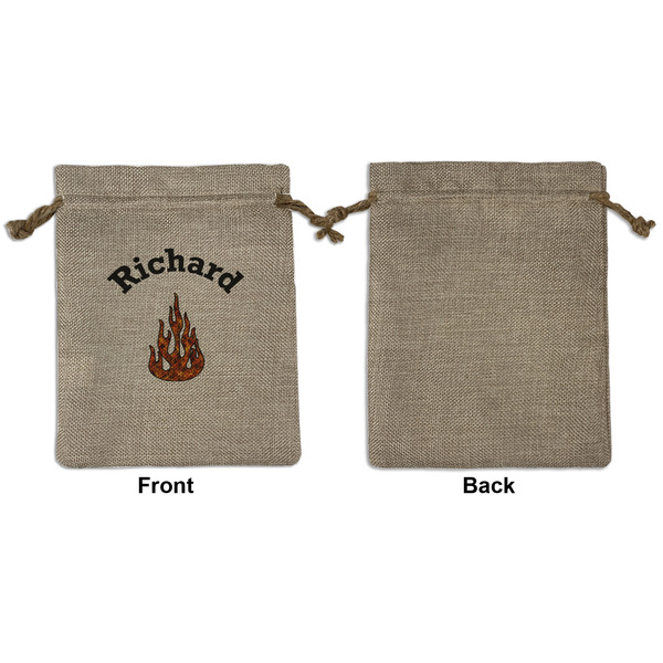 Fire Medium Burlap Gift Bag - Front Approval