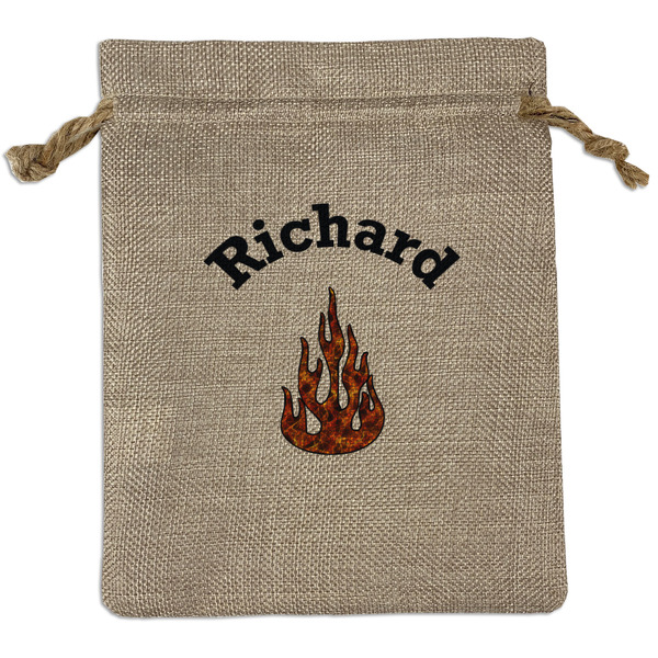 Custom Fire Burlap Gift Bag (Personalized)