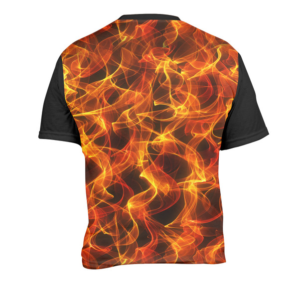 Fire Men's Crew Neck T Shirt Medium - Back