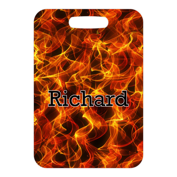 Fire Metal Luggage Tag - Front Without Strap