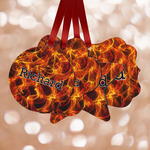 Fire Metal Ornaments - Double Sided w/ Name or Text