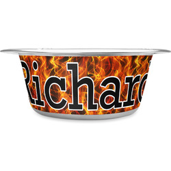Fire Stainless Steel Dog Bowl - Medium (Personalized)