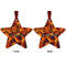 Fire Metal Star Ornament - Front and Back