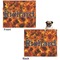 Fire Microfleece Dog Blanket - Large- Front & Back