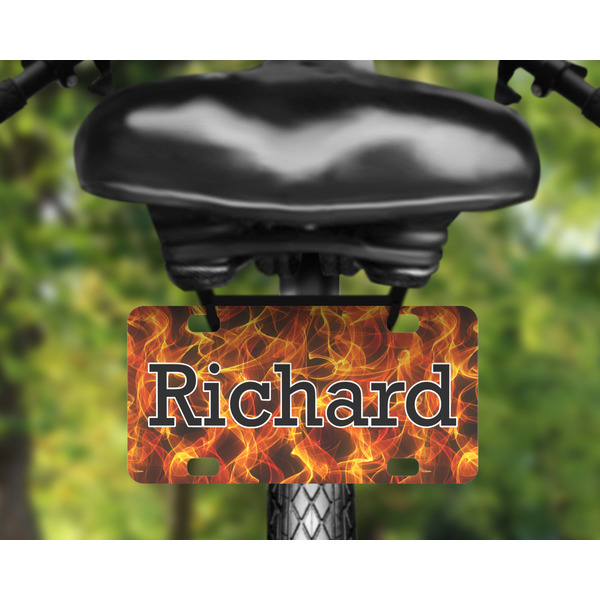 Fire Mini License Plate on Bicycle