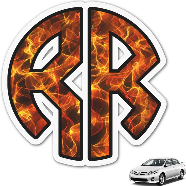 Custom Fire Monogram Car Decal (Personalized)