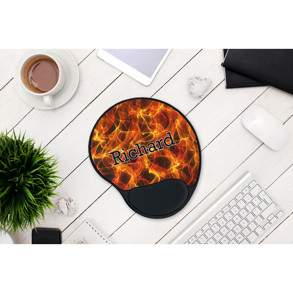 Fire Mouse Pad with Wrist Rest - LIFESYTLE 1