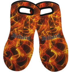 Fire Neoprene Oven Mitts - Set of 2 w/ Name or Text