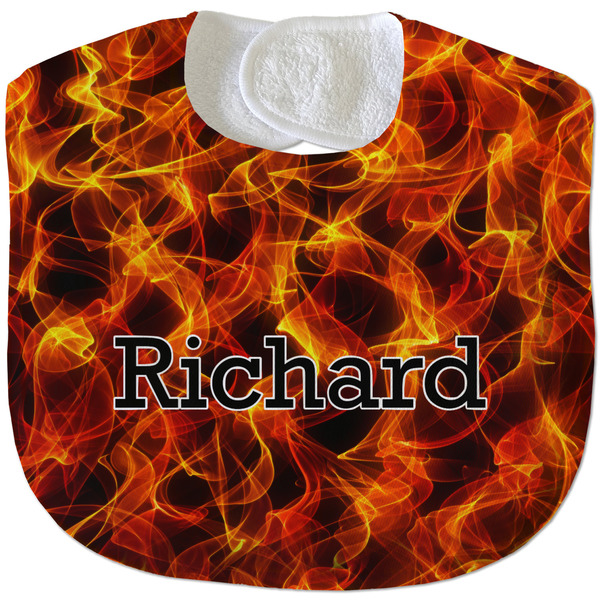 Custom Fire Velour Baby Bib w/ Name or Text