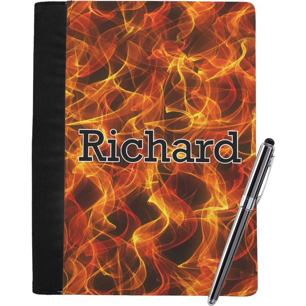 Custom Fire Notebook Padfolio - Large w/ Name or Text