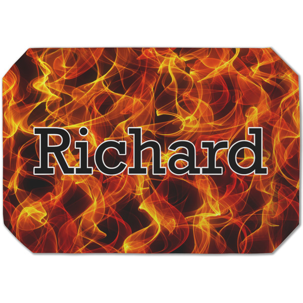 Custom Fire Dining Table Mat - Octagon (Single-Sided) w/ Name or Text