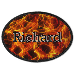 Fire Iron On Oval Patch w/ Name or Text