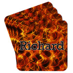 Fire Paper Coasters w/ Name or Text