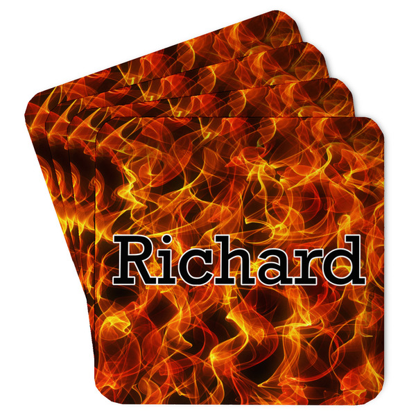 Custom Fire Paper Coasters w/ Name or Text