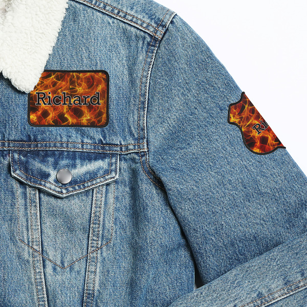 Fire Patches Lifestyle Jean Jacket Detail