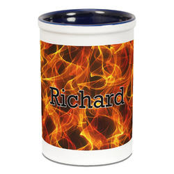 Fire Ceramic Pencil Holders - Blue