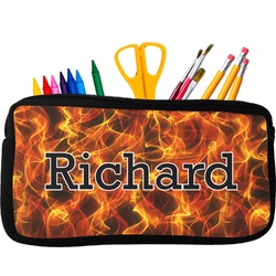 Fire Neoprene Pencil Case - Small w/ Name or Text