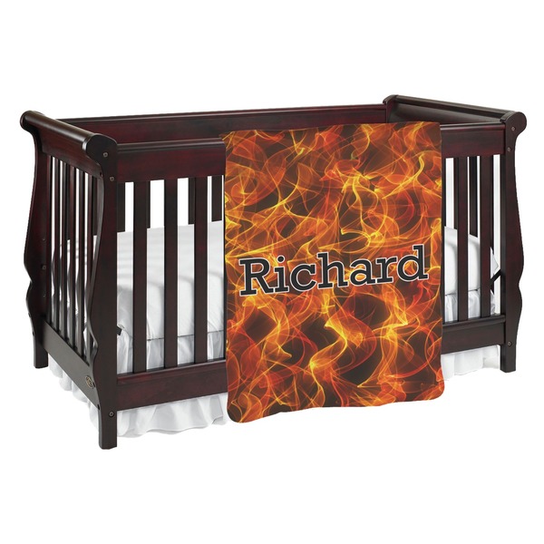 Custom Fire Baby Blanket (Double Sided) (Personalized)