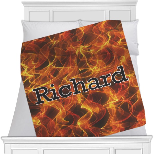 Custom Fire Minky Blanket - Toddler / Throw - 60"x50" - Double Sided (Personalized)