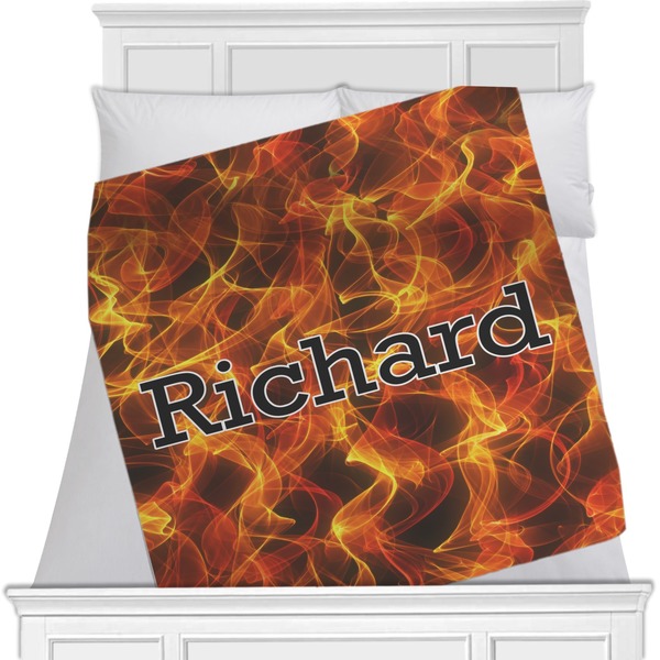 Custom Fire Minky Blanket - Twin / Full - 80"x60" - Single Sided (Personalized)