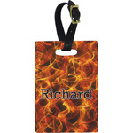 Fire Plastic Luggage Tag - Rectangular w/ Name or Text