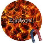 Fire Round Fridge Magnet (Personalized)