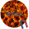 Fire Round Fridge Magnet (Personalized)