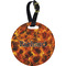 Fire Plastic Luggage Tag - Round (Personalized)