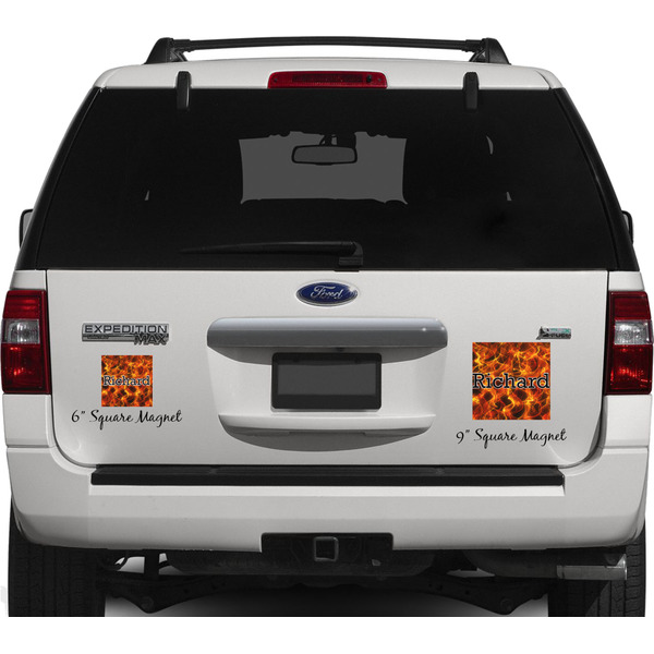 Fire Personalized Square Car Magnets on Ford Explorer