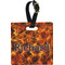 Fire Plastic Luggage Tag - Square w/ Name or Text