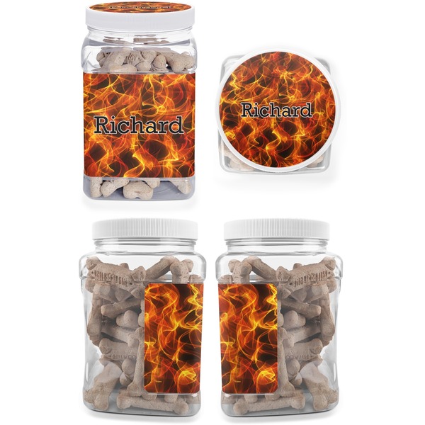 Fire Pet Treat Jar - Multiple Angles