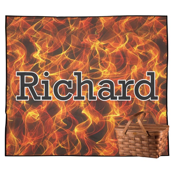 Custom Fire Outdoor Picnic Blanket (Personalized)