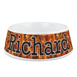 Fire Plastic Dog Bowl (Personalized)