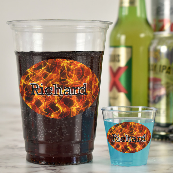 Fire Plastic Shot Glasses - In Context