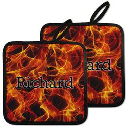 Fire Pot Holders - Set of 2 w/ Name or Text