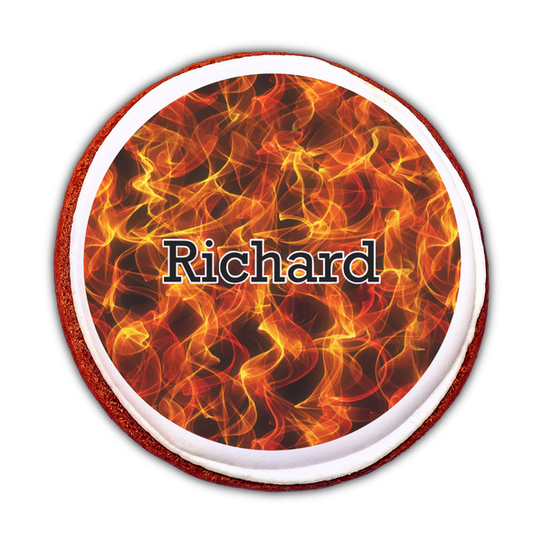 Fire Printed Icing Circle - Medium - On Cookie